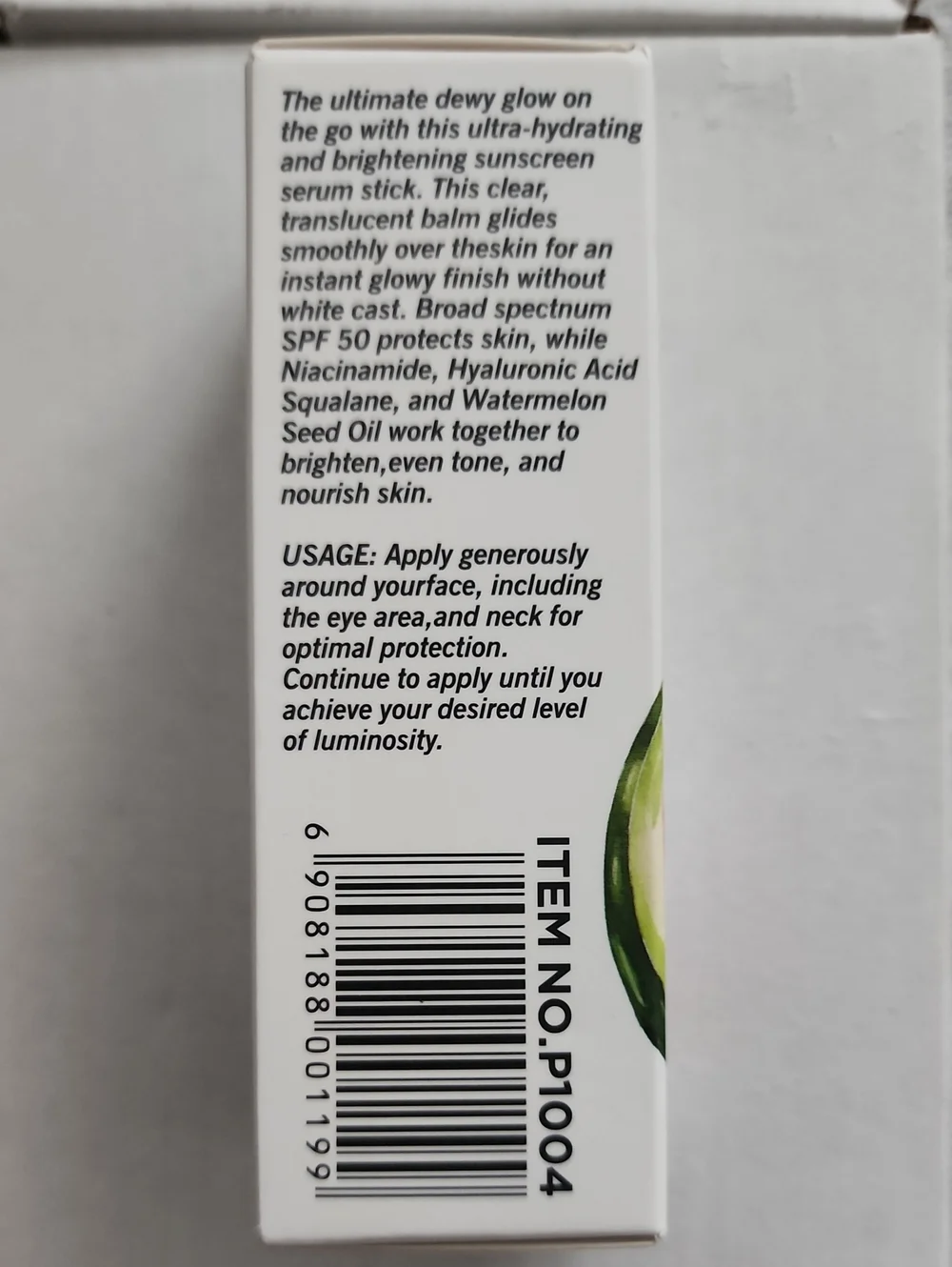 Page Vine Niacinamide High Gloss Sunscreen Spf 50 0.56 oz NIB